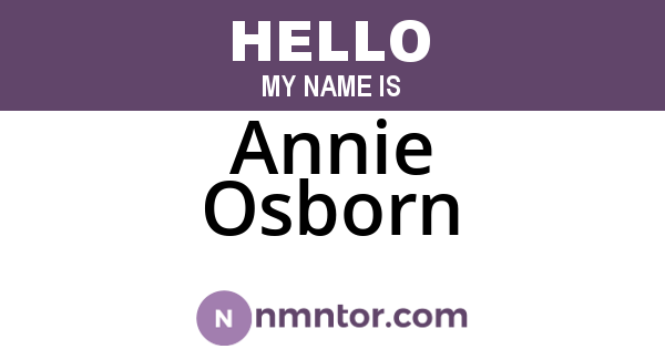 Annie Osborn
