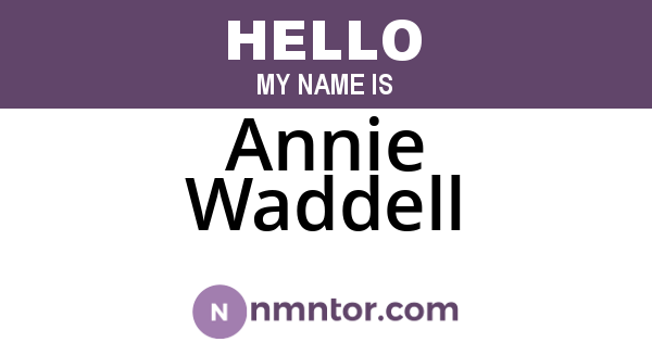 Annie Waddell