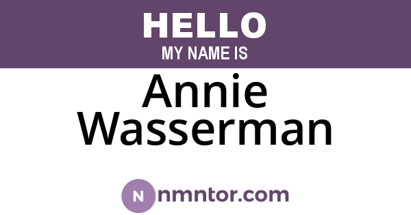 Annie Wasserman