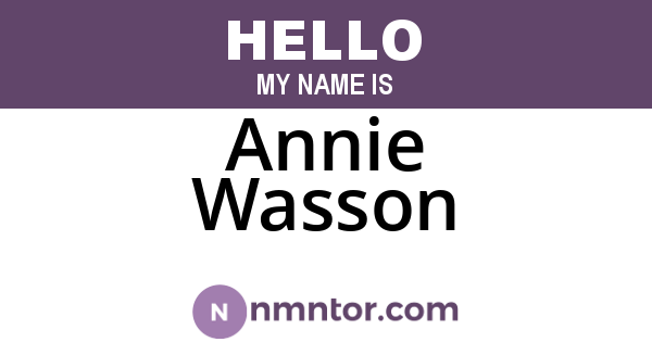 Annie Wasson