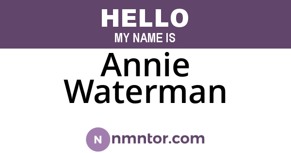 Annie Waterman