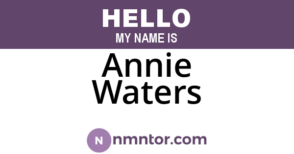 Annie Waters