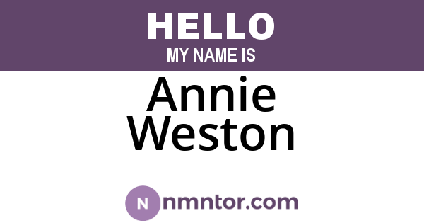 Annie Weston