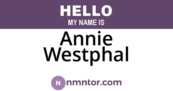 Annie Westphal