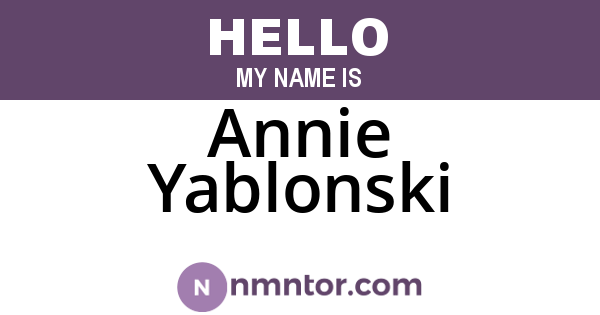 Annie Yablonski