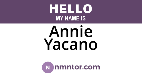 Annie Yacano