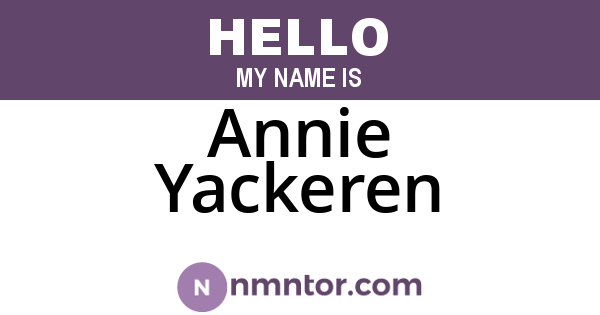 Annie Yackeren