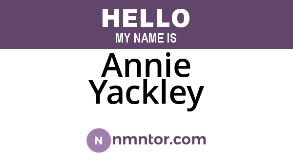 Annie Yackley