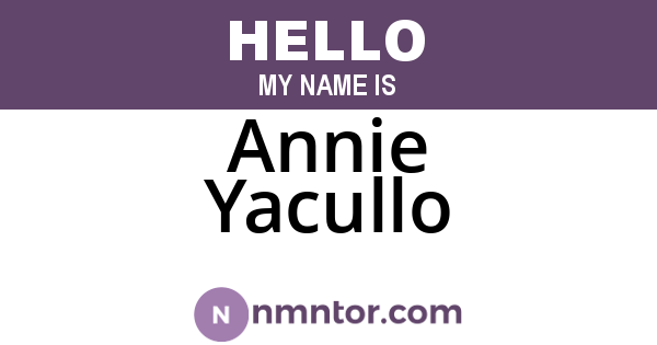 Annie Yacullo