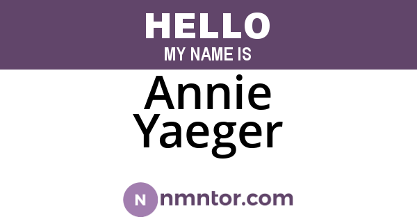 Annie Yaeger