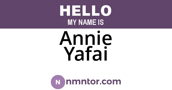 Annie Yafai
