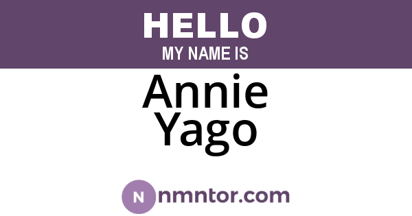 Annie Yago