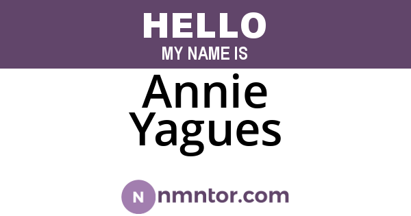 Annie Yagues