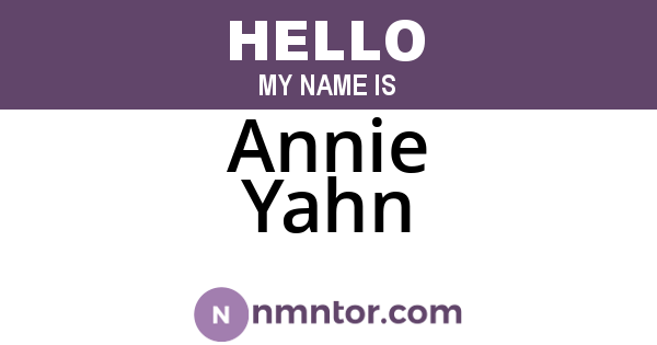 Annie Yahn