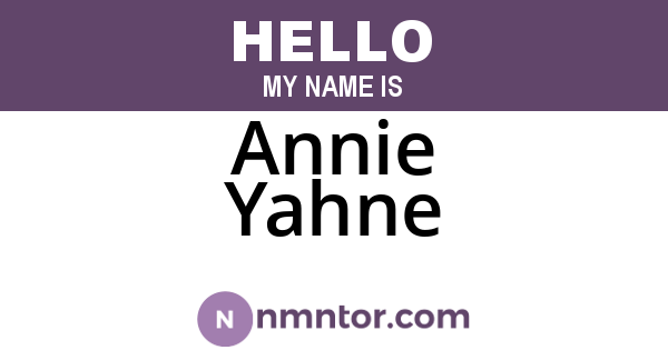 Annie Yahne
