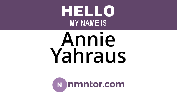 Annie Yahraus
