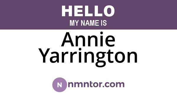 Annie Yarrington
