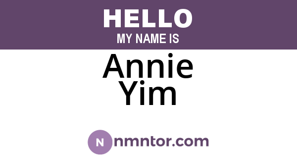Annie Yim