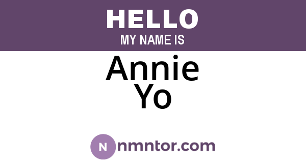 Annie Yo