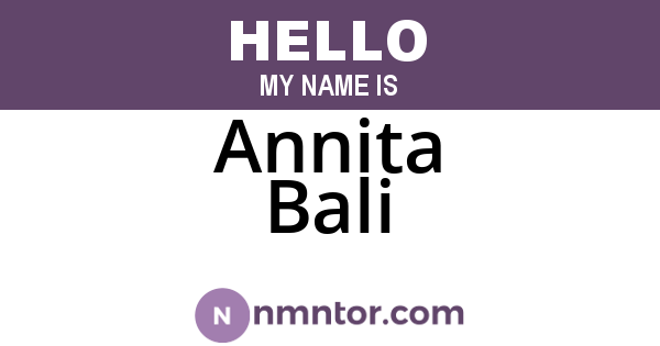 Annita Bali