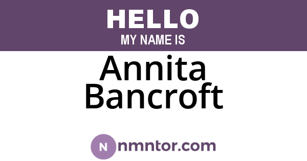 Annita Bancroft