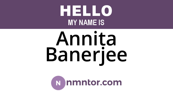 Annita Banerjee