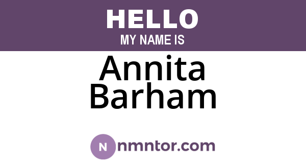 Annita Barham