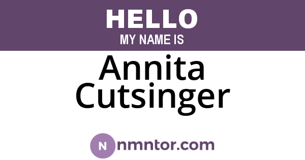 Annita Cutsinger