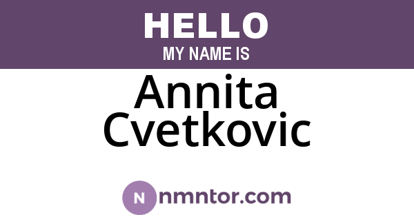 Annita Cvetkovic