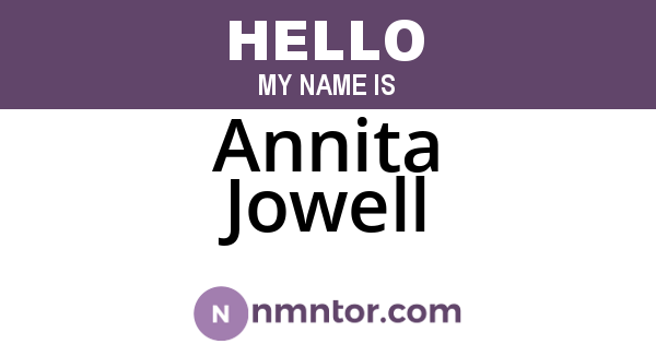 Annita Jowell