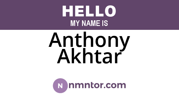 Anthony Akhtar
