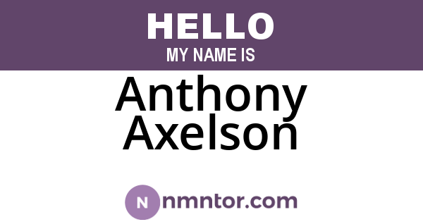 Anthony Axelson