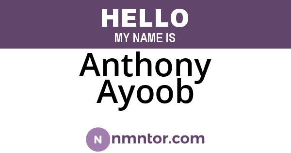 Anthony Ayoob