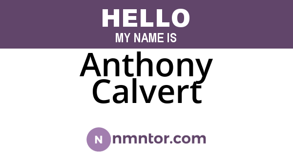 Anthony Calvert