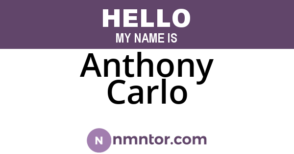 Anthony Carlo