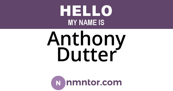 Anthony Dutter