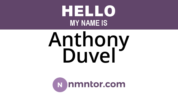 Anthony Duvel