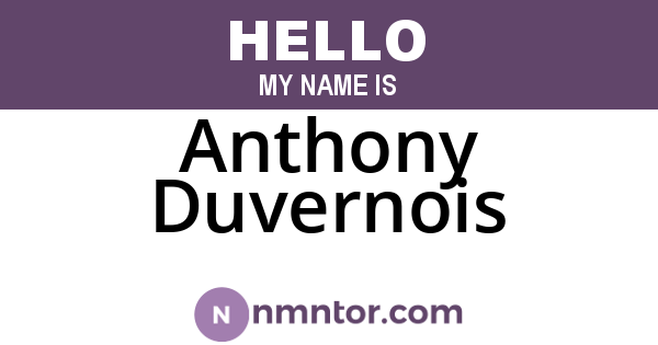 Anthony Duvernois