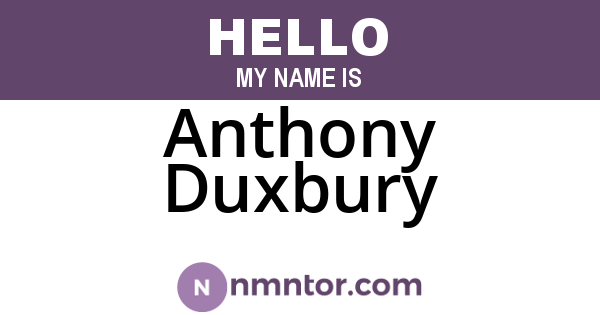 Anthony Duxbury