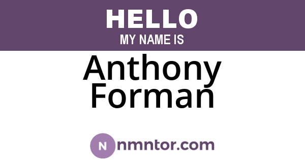 Anthony Forman