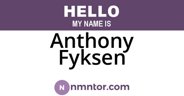 Anthony Fyksen