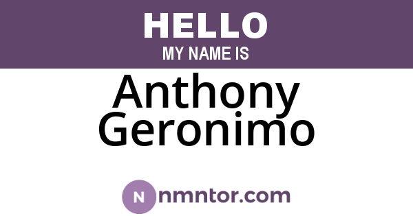 Anthony Geronimo