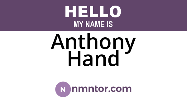 Anthony Hand