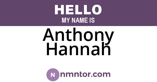 Anthony Hannah