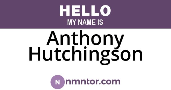 Anthony Hutchingson
