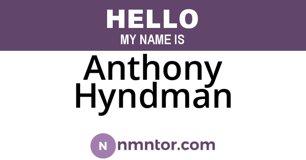 Anthony Hyndman