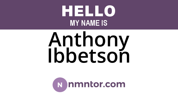 Anthony Ibbetson