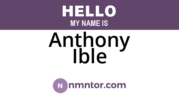 Anthony Ible