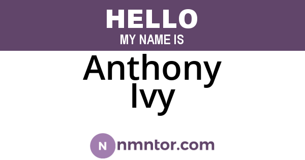 Anthony Ivy