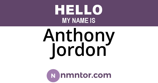 Anthony Jordon